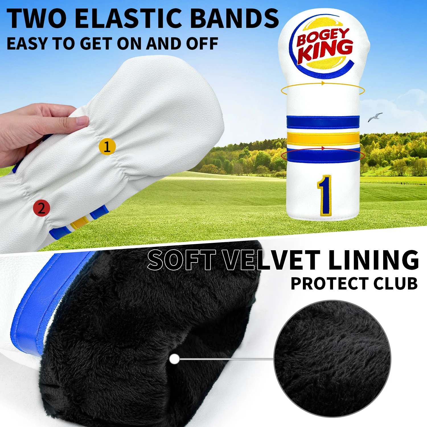 White Golf Club Head Cover Fas - Golf Driver review and price