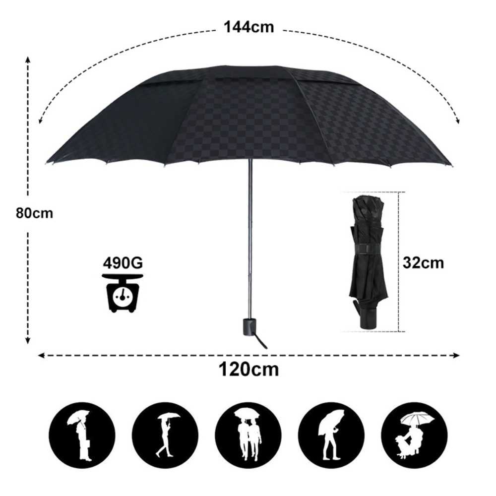 Double Layer Dark Grid Big Umb - Golf Umbrella Large review and price