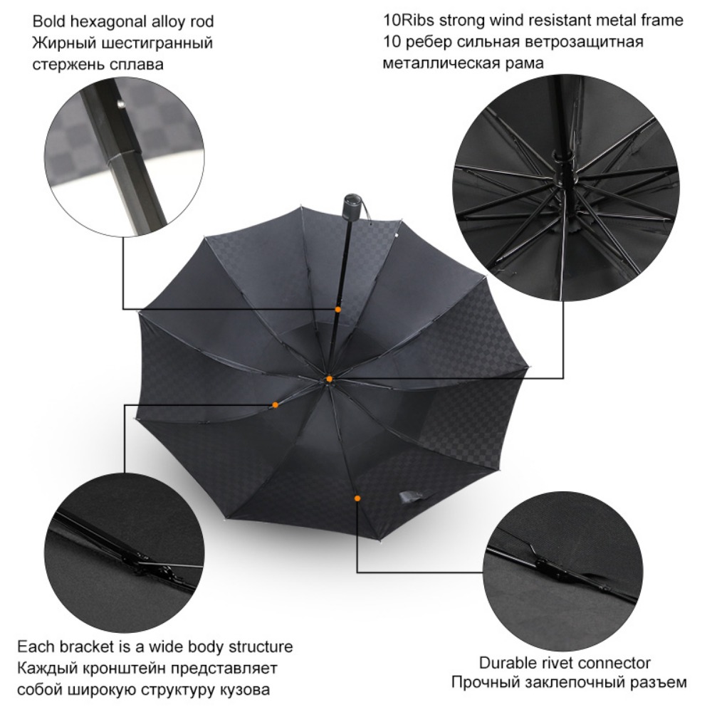 Double Layer Dark Grid Big Umb - Golf Umbrella Large review and price