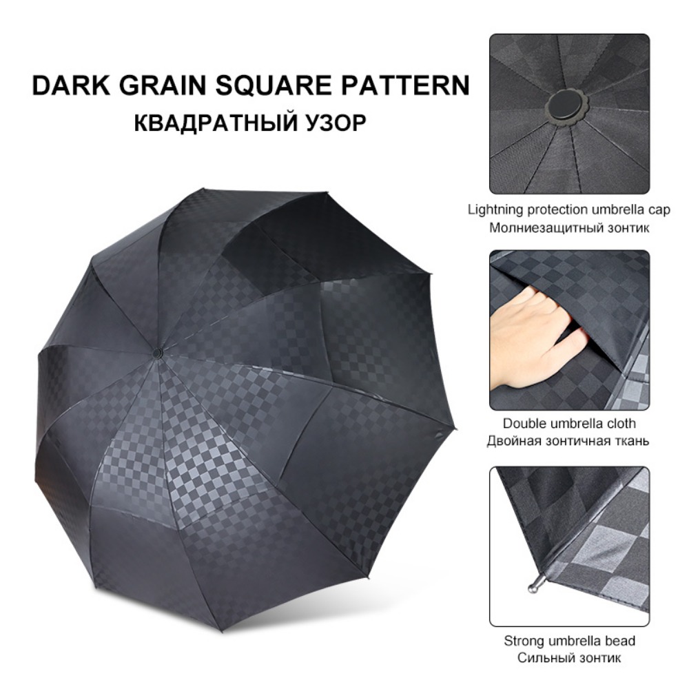 Double Layer Dark Grid Big Umb - Golf Umbrella Large review and price