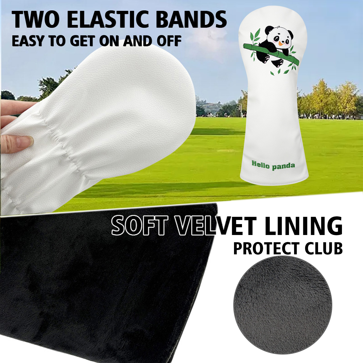 Vintage PU Leather Cute Panda  - Golf Driver review and price